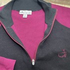Peter Millar Masters Tournament Merino Wool Quarter Zip Pullover Black Purple L
