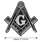 Masonic Logo Iron On Patch 4  Embroidered Freemason Square Mason Black White New