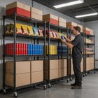 Heavy Duty 4-tier Metal Storage Shelf With Wheels Adjustable Commercial Wire Rac