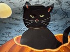 Sakura Pumpkin Hollow David Carter Brown Halloween 14    Oval Bowl Black Cat 2002
