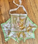 Vintage R Is For Rabbit Easter Bunny Baby Bib Pastel Handmade Handkerchief Style