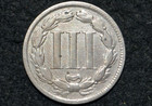1870 Three Cent Nickel 3c    Vf