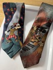  5 Silk Vintage Neckties Disney Featuring Disney Characters 3 5 - 3 75 In
