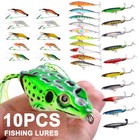 10pk Luminous Fishing Lure Bait Artificial Shrimp Lures Soft Hook Prawn Bait Kit