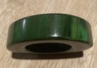 Vintage Art Deco Chunky Marbled Swirl Green Bakelite Catalin Napkin Ring -