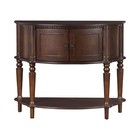 Antique Brown  Hall Entry Way Storage Cabinet Half Console Foyer Wood Table