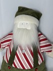 Woof   Poof 2013 Santa 30  Christmas Plush Shelf Sitter - Green candy Cane