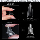 120pcs Short Stiletto Nail Tips  Half Cover Soft Gel False Nails   Half Cover Al