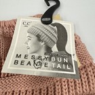 C c Exclusive Cc Beanie Tail Ponytail Messy Bun Solid Ribbed Knit Beanie Hat