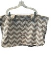 Baby Carseat Canopy Couture Gray White Chevron Stripe Infant Car Seat Cover Euc