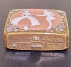 Art Deco 1930s Pink Enamel    glove    Powder Compact By Divine