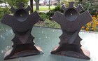 1930s Cast Iron Charles Lindbergh Spirit Of St louis Book Ends No Propellers Wow