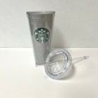 Starbucks Tumbler Silver Glitter Sparkle Large 20 Ounce Reusable Travel Cup New