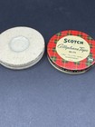 Vintage Scotch Brand 3m Cellophane Tape No  175  Round Red Plaid Metal Tin