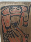 Vtg Pacific Northwest Coast Hand Carved Wood Plaque 16x10 Eagle Salmon Relief