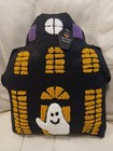 A Pair Of 2 Halloween Pillows  And The Pillows Are Shaped As A Little House 