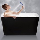 49  Freestanding Bathtub With Integrated Seat  Acrylic Stand Alone Soaking Tub