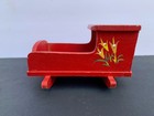 Vintage 1960 s Fomerz Wooden Cradle Rare Red Made In Japan For Doll House