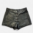 Leather King Biker Grunge Shorts Small Size 6  Glam Rock Leather Vintage 90s