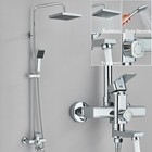 Chrome Exposed Shower Faucet System 8  Rain Shower Fixtures Set With Hand Shower