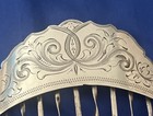 Attention All New Yorkers  Victorian Engr  Sterling Silver Hair Comb   ny  1851