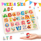 Wooden Montessori Puzzles For Toddlers  3 Pack Abc  Number And Shape Puzzle For