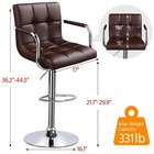 2pcs Swivel Chairs Adjustable Bar Stools Kitchen Chairs Bar Counter  Brown