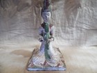 Antique Terracotta Figurine Woman Paying Gong Instrument
