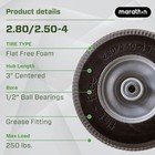Marathon 00026p Flat Free Sawtooth All Purpose Utility Tire On Rim 2 80 2 50-4
