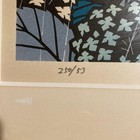 Takihira Jiro Original Woodblock Print Children In Rain Umbrella Signed 24 53