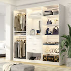 Set Of 3 Freestanding Closet System With Drawers And Shoe Racks And Hanging Rods