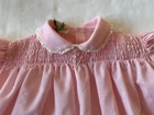 Vintage Baby Togs Girl Embroidered Smocked Dress Floral Pink Lamb Lace Easter