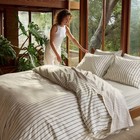 Parachute Queen Organic Cotton Wide Stripe Duvet Cover Set Bedding