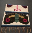 Peruvian Folk Art Butterfly Woven Wall Hanging Tapesty Fringe Boho 16   x11   
