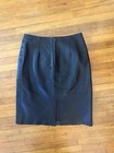 Vintage 1990s 100  Leather Black Pencil Skirt