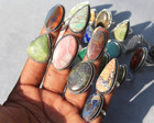 Jasper   Mix Gemstone 925 Sterling Silver Plated Wholesale Designer Lot Rings