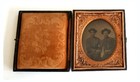 Antique Civil War 1 6th Tintype In Case   2 Uniformed Union Soldiers