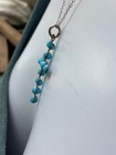 French Antq  Silver gold Plate sky Blue Glass Enameled Drops Cross tres Chic
