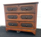 Antique 19 Th Century 3 Drawer Victorian Bachelors Chest Dresser On Wheels