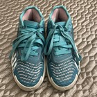 Adidas Youth Size 4 Donovan Mitchell Basketball Shoes   Teal   Good Condition 