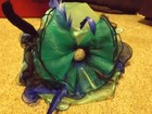 New Women s Kentucky Derby Sunday Church Hat Blue Green Fancy Hat