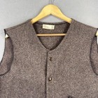 Vintage Vest Mens Xl Brown 100  Wool Button Front United Garment Workers 30s 40s