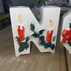 Vintage Christmas Noel Candle Holders Japan 1950s Lipper   Mann Mantle Mcm