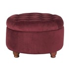 Home Decor  n8264-b119   Large Button Tufted Velvet Round Storage Ottoman   O   