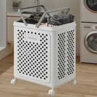 Collapsible Laundry Basket With Wheels Foldable Dirty Clothes Storage Hamper Usa