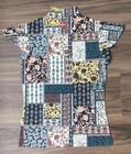 Nwt   Kastel Denmark Patchwork Flutter Sleeve  1 4 Zip  Shirt   Size Xs    99