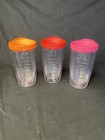 Tervis Double Wall Insulated Clear Tumblers With Lids-set Of 3-16 Oz Hot cold