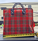Vintage Aladdin Red Plaid Picnic Set 2 Thermos Bottles Lunch Box Bag 70s Camping