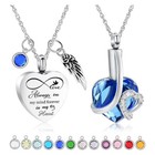 2 Pcs Heart Urn Necklace For Ashes W  12 Birthstones Cremation Jewelry For Ashes
