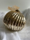 Hand Blown Glass Ornament Mercury Glass Gold  Kugel Style Ex Large 5  Christmas